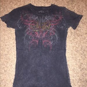 Sinful black short sleeve t-shirt